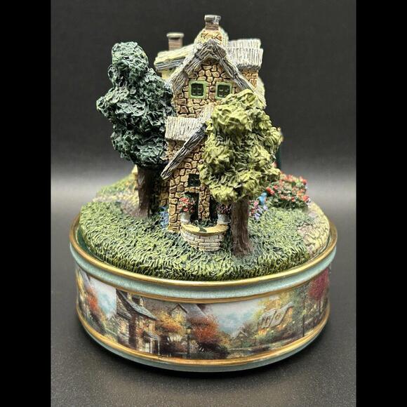 Thomas Kinkade Music Box Stone Brook Inn  A1417 Music Box Works Lite Not  Tested - Picture 4 of 8